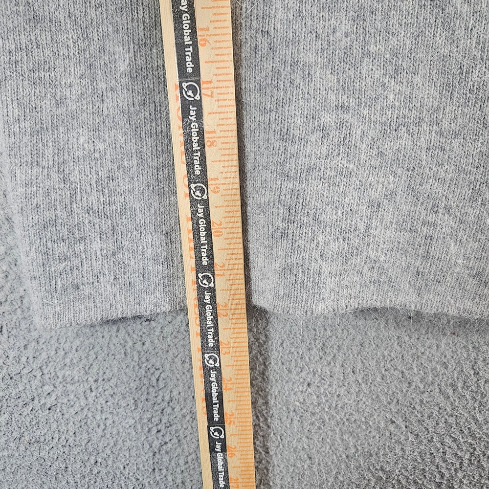 Endless Rose Gray Ruffle Tiered Bell Sleeve Angora Blend Knit Sweater Womens M - Picture 10 of 11